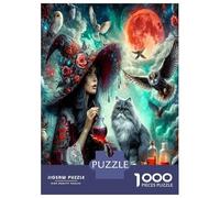 Bruja de la Luna 1000 Piezas Puzzle Premium Mística Oculta Oscura Set De Puzzle, Cartón Resistente - para Parejas, Ultra Difícil, Top Calificado, 38x26cm/1000pcs