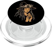 Bruja de Litha con Girasol Arte Bohemio Espiritual Pagano PopSockets PopGrip para MagSafe