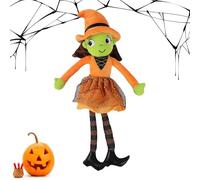 Bruja de peluche, adorable peluche bruja para Halloween, decoración adorable suave y respetuosa con la piel para interiores, oficinas, habitaciones, fiestas, niñas y salón