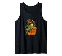 Bruja de Periquito de Halloween con Calabazas Espeluznante Magia otoñal Camiseta sin Mangas