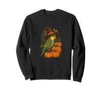 Bruja de Periquito de Halloween con Calabazas Espeluznante Magia otoñal Sudadera