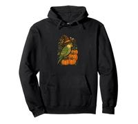 Bruja de Periquito de Halloween con Calabazas Espeluznante Magia otoñal Sudadera con Capucha