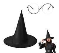 Bruja de Sombrero y Cosplay Eyewear Gafas Redondas Transparente Plegable Wizard Sombrero para Halloween Accesorio de Disfraz de Bruja para Fiesta de Disfraces Fiestas de Halloween y Carnaval