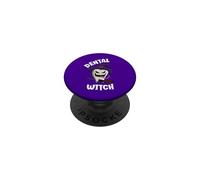 Bruja Dental Divertido Dentista Diente Monstruo Halloween PopSockets PopGrip Adhesivo
