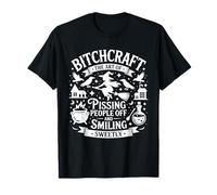 Bruja Divertida Bitchcraft Diciendo Meando a la Gente y Sonriendo Camiseta