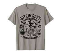 Bruja Divertida Bitchcraft Diciendo Meando a la Gente y Sonriendo Camiseta