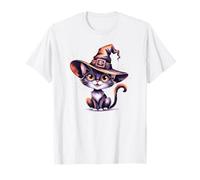 Bruja Divertida Gato Negro Espeluznante Brujas escuadrón Mago Halloween Camiseta