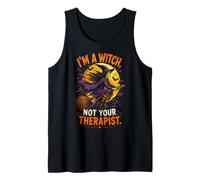 Bruja Empoderada No Soy Tu Terapeuta Escoba Spooky Luna Camiseta sin Mangas