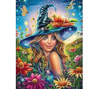 Bruja en el jardín Rompecabezas 1000 Piezas Cartón para Parejas Pintura al óleo de Animales y Plantas Actividad Tiempo Libre Terapia Relajación Decoración Salón Regalo Sorpresa 1000 PCS