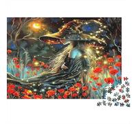 Bruja Encantada Puzzle de 1000 Piezas Bosque Mágico Noche Juego de Puzzle 1000 Piezas Cartón para Adultos Relax Familia Hogar 38x26cm/1000pcs