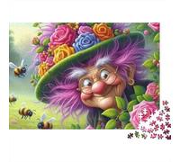 Bruja Entre Flores Rompecabezas 1000 Piezas - Difícil Y Satisfactorio, Corte De Precisión, Juego Familiar, 52x38cm/1000pcs