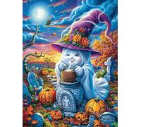 Bruja Fantasma en el jardín de Halloween Rompecabezas 300 Piezas Cartón para Expertos Mejora Memoria Actividad Tiempo Libre Pack Completo Original 300 PCS