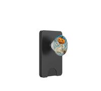Bruja Fantasma voladora con Cara Jack-O-Lantern en un Palo de Escoba PopSockets PopWallet para MagSafe
