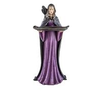Bruja figura 82 cm. imagen con bandeja detalle cuervo hombro resina color