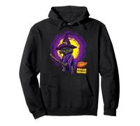 Bruja Gato Negro En Una Escoba Divertido Halloween Sudadera con Capucha
