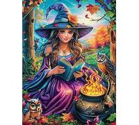 Bruja Leyendo con un Gato Puzzle 500 Piezas Cartón Grueso para Principiantes Ejercicio Mental Relajante Ocio Creativo Casa Regalo Creativo 500 PCS
