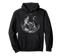 Bruja Luna Llena Espeluznante Terror místico Halloween brujería Sudadera con Capucha