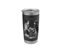 Bruja Luna llena espeluznante terror místico Halloween brujería Vaso térmico de acero inoxidable de doble pared