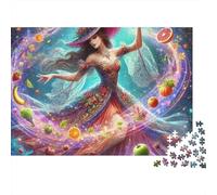 Bruja Mágica Puzzle de 1000 Piezas Puzzle para Adultos Elementos Frutales Papel Relajante Juego Familiar 38x26cm/1000pcs