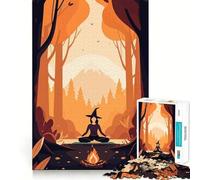 Bruja meditando en el Bosque Rompecabezas de 1000 Piezas para Adolescentes Estimula la función cognitiva Divertido Cierre Seguro Sin Piezas Sueltas Una Forma entretenida de Pasar el Tiempo Libre