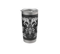 Bruja Occult Dragons Goth-Pattern Black-Lace Lencería-gothic Vaso térmico de acero inoxidable de doble pared