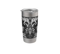 Bruja Occult Dragons Goth-Pattern Black-Lace Lencería-gothic Vaso térmico de acero inoxidable de doble pared