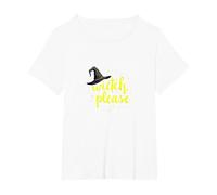 Bruja, por Favor: Humor mágico de Halloween para lanzadores de hechizos Camiseta, Mujer Tallas Grandes, Blanco, 4XL Grande
