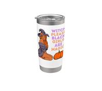 Bruja, por favor, las chicas negras son mujeres mágicas, chicas de melanina Vaso térmico de acero inoxidable de doble pared
