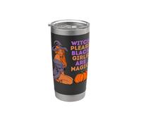 Bruja, por favor, las chicas negras son mujeres mágicas, chicas de melanina Vaso térmico de acero inoxidable de doble pared