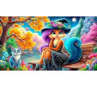 Bruja Puzzle 1000 Piezas Papel Reciclado Juegos educativos Juego desafiante para Adultos y niños de 12 años y más 38x52cm/1000pcs