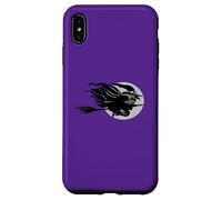 Bruja voladora se sentó a zancada Un Palo de Escoba Delante de la Luna Arte Carcasa para iPhone XS MAX