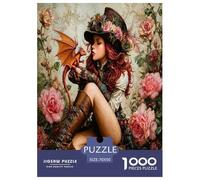 Bruja y Dragón Puzzle 1000 Piezas, Moderno DIY,Entretenimiento Creativo Clásicos para Adultos Y Niños A Partir De 12 Años Imposible Rompecabezas - Decoración del Hogar 70x50cm/1000pcs