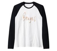 Brujas Bélgica Diseño Elegante Vintage Camiseta Manga Raglan