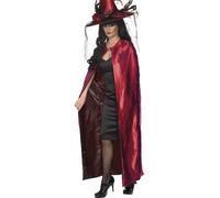 Brujas Capa Halloween Mujer Satén Reversible Capas Adultos Satén Vampira