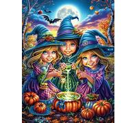 Brujas con poción en el bosque mágico Puzzle 500 Piezas Cartón Grueso Para Adultos Y Adolescentes Cuento de hadas tierno de acompañamiento Ocio Doméstico Terapia Relajación Mejor Valorado Idea De Rega