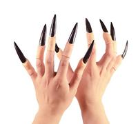Brujas de dedo, garras, uñas uñas uñas falsas 10 piezas de flecha anillos de garra cosplay puntas de dedo de uñas fiestas halloween palas de bruja de brujas