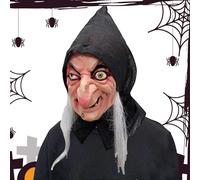 Brujas de Halloween, cara completa de Halloween, transpirable, reposacabezas realista, disfraz de cosplay, fiesta, carnaval, protección facial para juegos de rol, mascarada