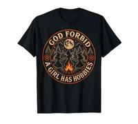 Brujas Dios Prohíba Una Chica Tiene Pasatiempos Luna Campfire Camiseta