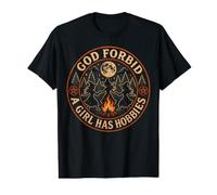 Brujas Dios Prohíba Una Chica Tiene Pasatiempos Luna Campfire Camiseta gráfica económica
