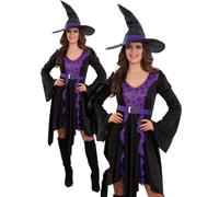 Brujas Disfraz Mujer Halloween Bruja Disfraz Satánico GB 8-18
