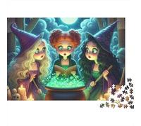 Brujas Ritual Mágico Puzzle de 1000 Piezas Papel para Adultos Escena Nocturna Juego de Puzzle 1000 Piezas Familiar Relajante 38x26cm/1000pcs