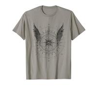 Brújula Alada Ojo Místico Oscuro Diseño Oculto Camiseta