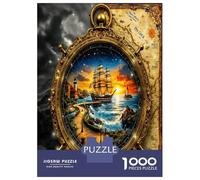 Brújula, Barco, mar 1000 Piezas Paquete De Puzzle Aventura náutica Puzzle Clásico, Cochetón Premium - Antiestrés Y Decoración, Regalo para Mujeres, Hombres Y Mayores Entusiastas 38x26cm/1000pcs