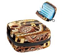 Brújula calavera tesoro, bolsa de período portátil, bolsa de almacenamiento de tampones, soporte para tampones para bolso, organizador de productos femeninos, Varios colores, 4.7x6.6x6.6 in/12x17x17 cm