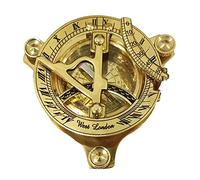 Brújula con Esfera Solar de latón Macizo de 7,62 cm, brújula de Reloj de Sol de latón Grande, brújula Triangular con Patas de Tornillo Ajustables