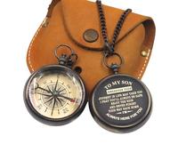 Brújula de bolsillo personalizada con funda de cuero, regalo para hijo, regalo para mi hijo, regalo de mamá a hijo, regalo de papá a hijo, regalo de papá a hijo, brújula de bolsillo magnética