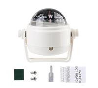 Brújula de coche de 1/2/5 piezas para tablero de instrumentos para barco, barco, navegación, adornos giratorios para barco, camión, caravana (blanco, 2 piezas)