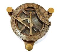 Brújula de latón Antiguo con dial de Sol, brújula Totalmente Funcional, marítima, Vintage, brújula Antigua