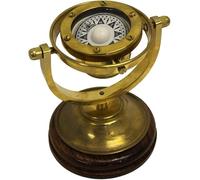 Brújula de latón cardado de 5 pulgadas con soporte, coleccionables náuticos