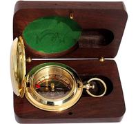 Brújula de latón Hecha a Mano con botón de dirección C-3191 por Maritime Museum Store